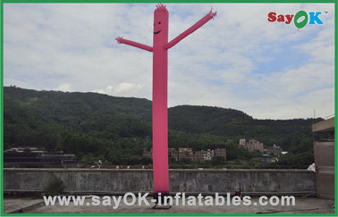 광고를 위한 송풍기 750w를 가진 1개의 다리가 있는 공기 무희 분홍색 소형 팽창식 공기 무희