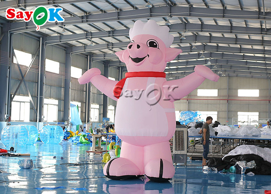 4m 13ft 풍선 마스코트 분홍색 파고 올라가는 만화 캐릭터 돼지 요리 모델 레스토랑 개장